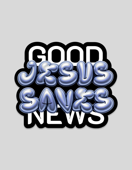 Jesus Saves | Gray (Globe) Sticker