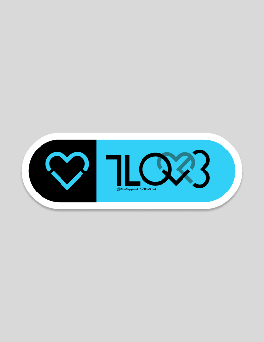 1LOV3 | Aqua Color Sticker