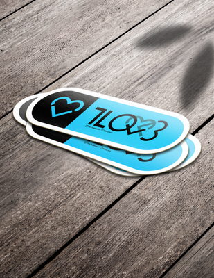 1LOV3 | Aqua Color Sticker