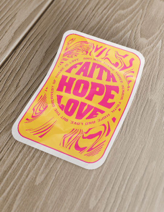 Faith Hope Love | Yellow Sticker