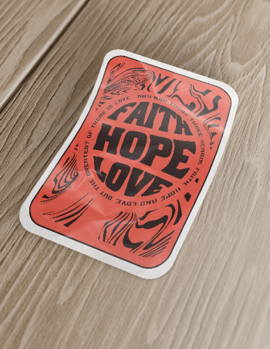 Faith Hope Love | Red Sticker