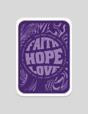 Faith Hope Love | Purple Sticker