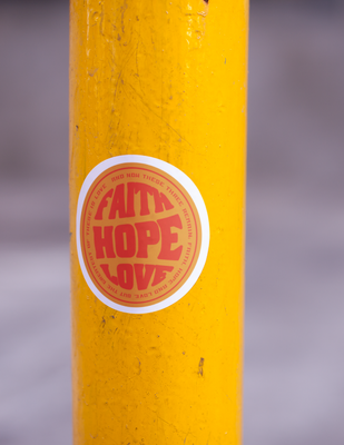 Faith Hope Love | Orange Sticker (Circle)