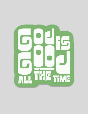 God is Good | Green Border Sticker