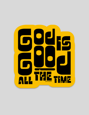 God is Good | Yellow Border Sticker