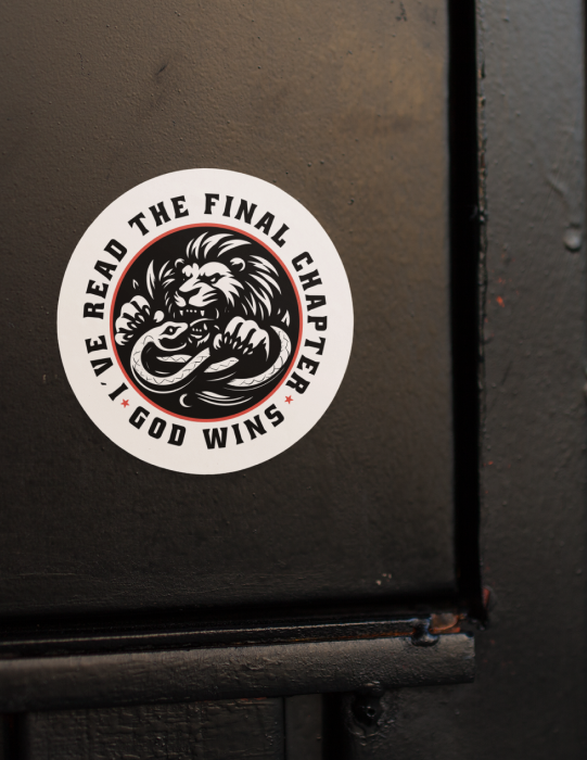 God Wins | Red Circle Sticker