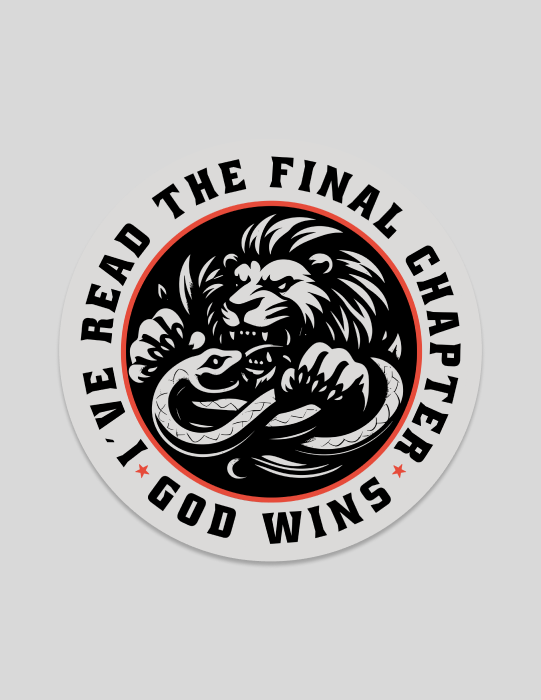 God Wins | Red Circle Sticker