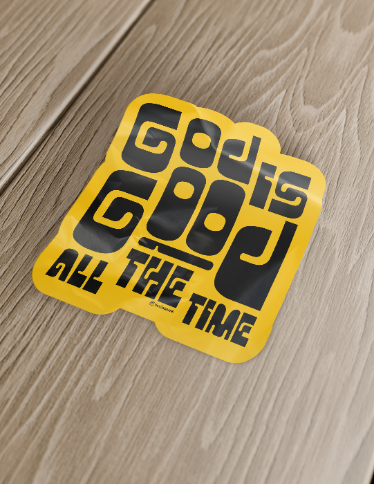 God is Good | Yellow Border Sticker