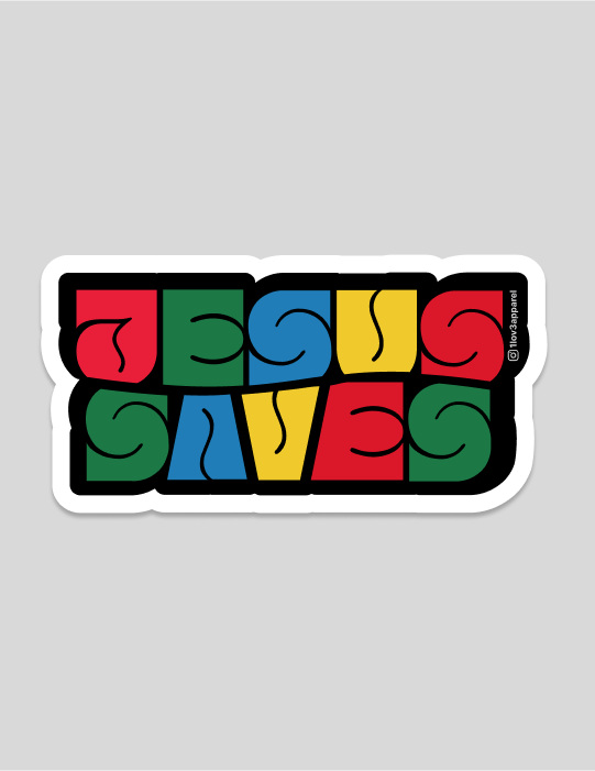 Jesus Saves | Multicolor Sticker