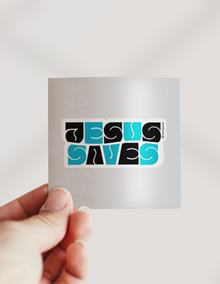 Jesus Saves | Black and Blue Sticker