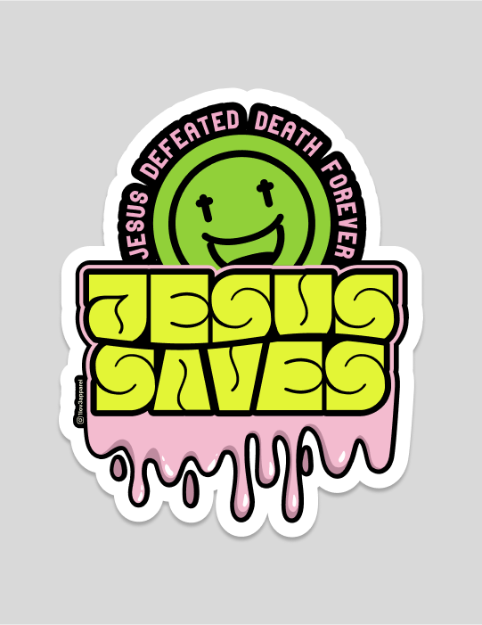 Jesus Saves | Yellow & Green Sticker