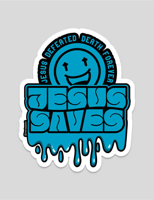 Jesus Saves | Blue Sticker