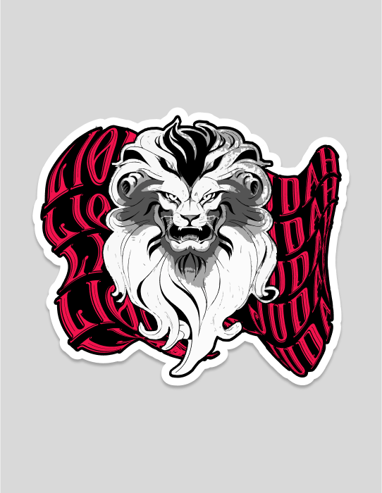 Lion of Judah | Red Letters Sticker