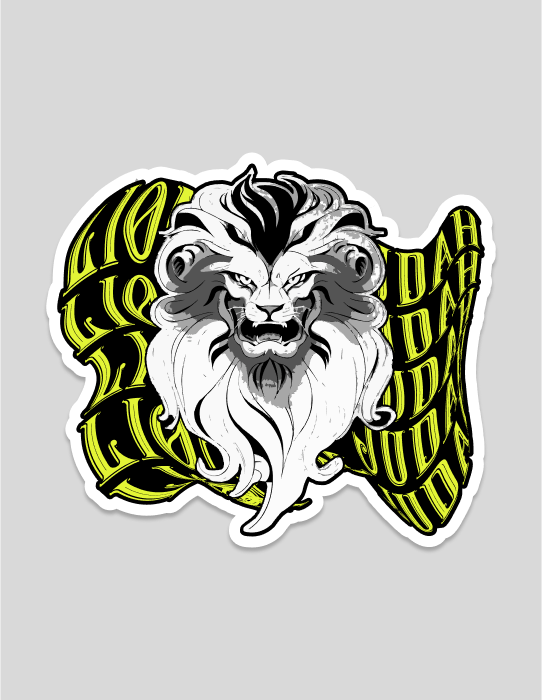 Lion of Judah | Yellow Letters Sticker