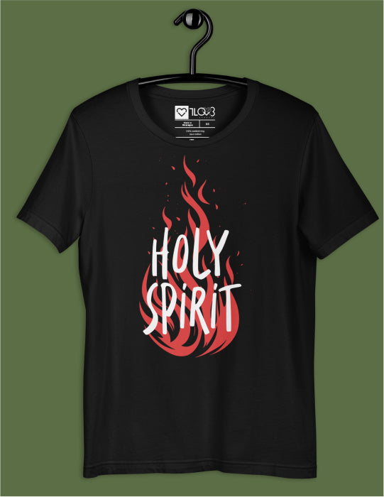 Holy Spirit | Black Unisex Tee (Red and White Logo)