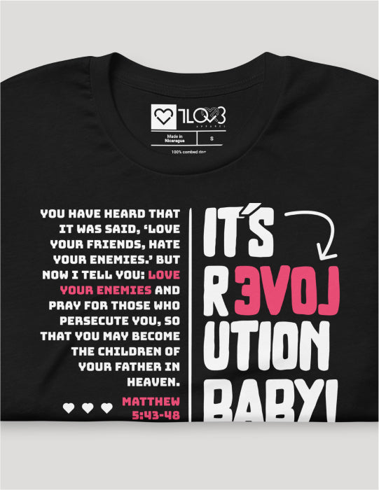 Love Revolution | Black Unisex Tee (White and Red Logo)