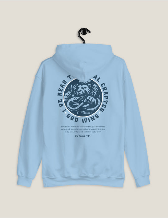 God Wins | Light Blue Unisex Hoodie (Back Print)