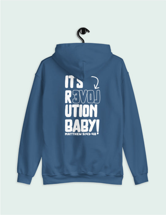 Love Revolution | Blue Unisex Hoodie (Back Print)