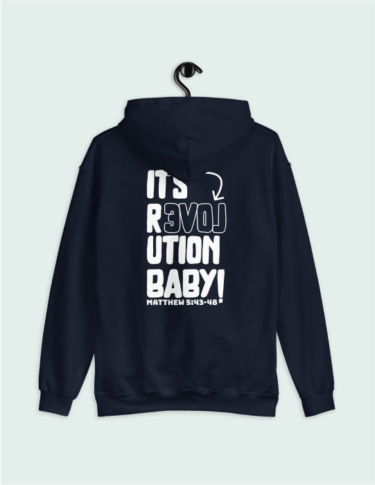 Love Revolution | Navy Unisex Hoodie (Back Print)