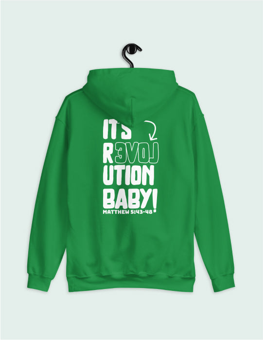 Love Revolution | Green Unisex Hoodie (Back Print)