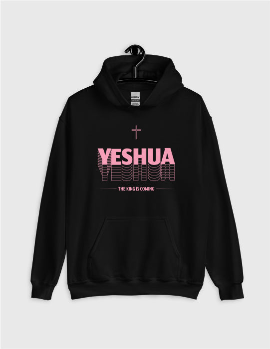 Yeshua | Black Unisex Hoodie (Pink Logo)