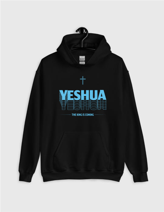 Yeshua | Black Unisex Hoodie (Blue Logo)