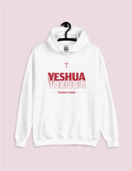 Yeshua | White Unisex Hoodie (Red Logo)