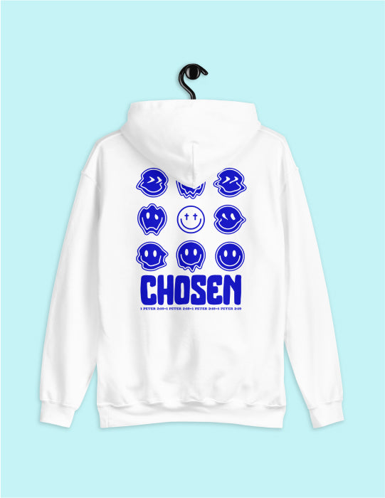 Chosen | White Unisex Hoodie (Front and Back Print)