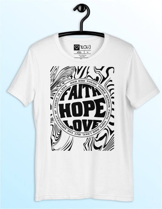 Faith Hope Love | White Unisex Tee (Twist Logo)