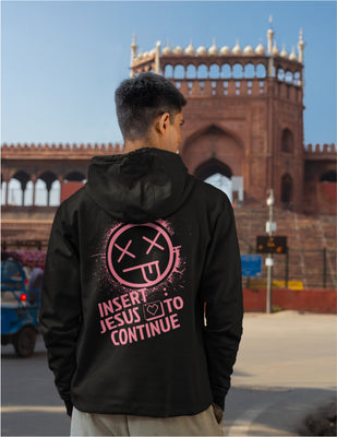 Game Over | Black Unisex Hoodie (Back Print In Pink)