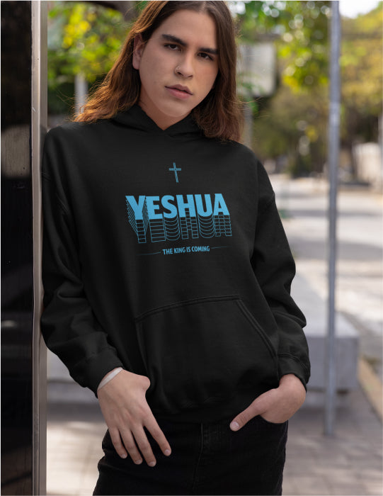 Yeshua | Black Unisex Hoodie (Blue Logo)