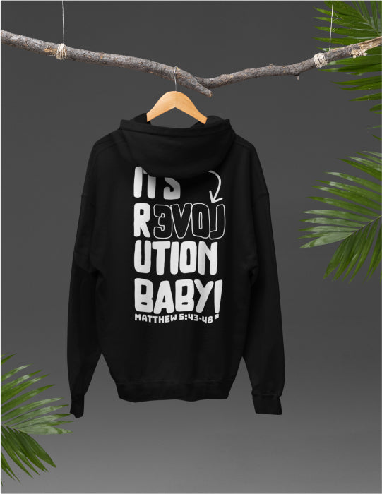 Love Revolution | Black Unisex Hoodie (Back Print)