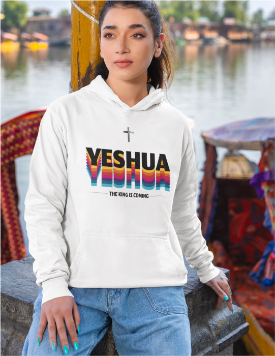 Yeshua | White Unisex Hoodie (Colorful Logo)