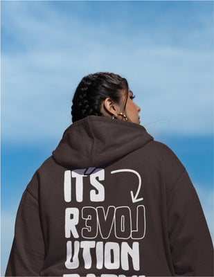 Love Revolution | Maroon Unisex Hoodie (Back Print)