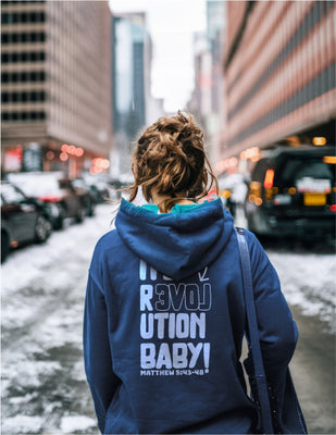 Love Revolution | Blue Unisex Hoodie (Back Print)