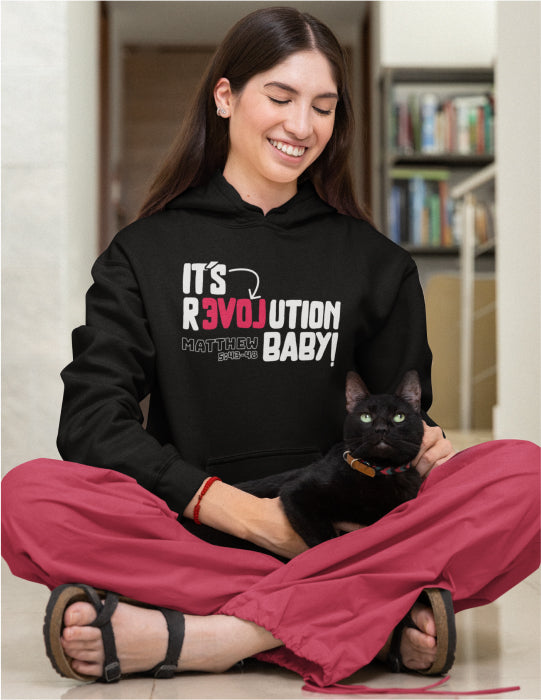 Love Revolution | Black Unisex Hoodie (Front and Back Print)