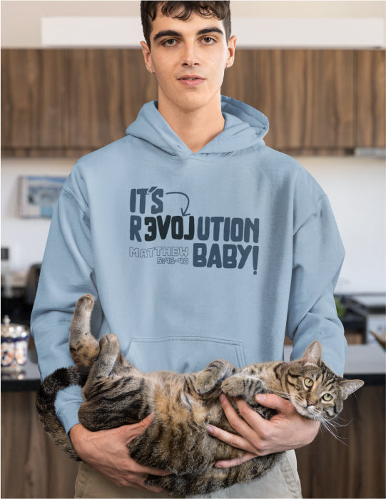 Love Revolution | Blue Unisex Hoodie (Front and Back Print)