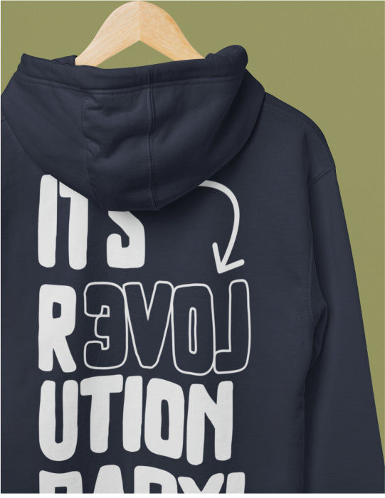 Love Revolution | Navy Unisex Hoodie (Back Print)