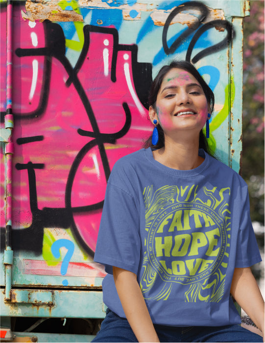 Faith Hope Love | Blue Unisex Tee (Twist Logo)