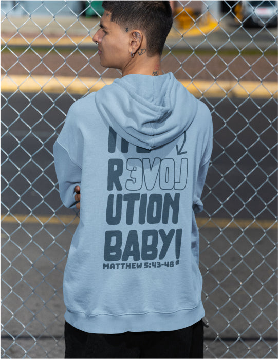 Love Revolution | Blue Unisex Hoodie (Front and Back Print)