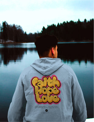 Faith Hope Love | Blue Unisex Hoodie (Back Print)