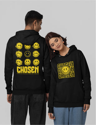 Chosen | Black Unisex Hoodie (Front and Back Print In Yellow)