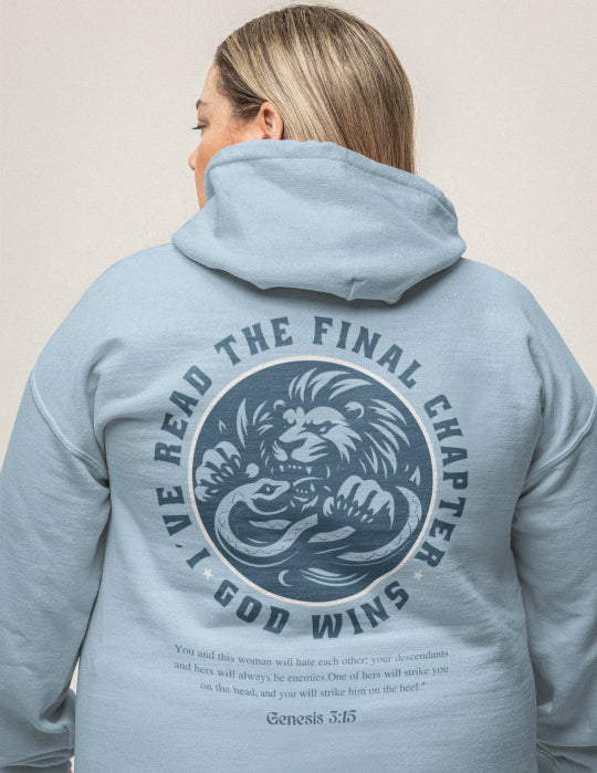 God Wins | Light Blue Unisex Hoodie (Back Print)