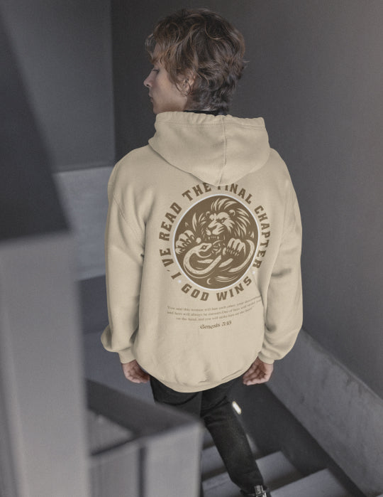 God Wins | Sand Unisex Hoodie (Back Print)