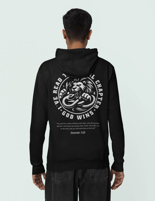 God Wins | Black Unisex Hoodie (Back Print)