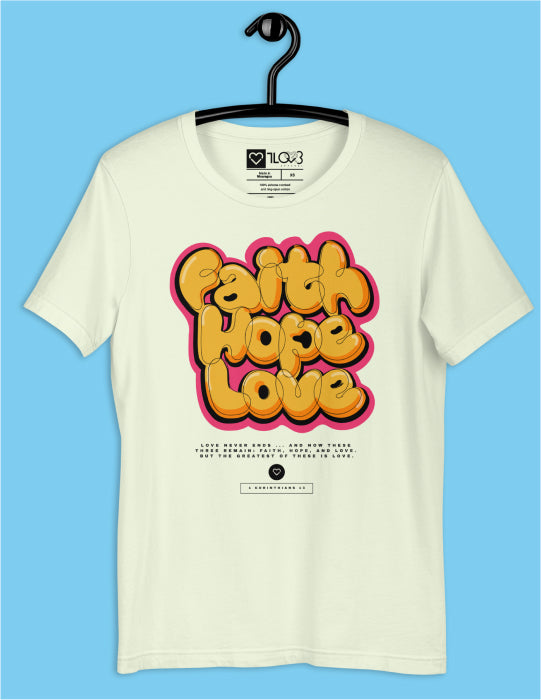 Faith Hope Love | Citron Unisex Tee (Yellow And Red Logo)