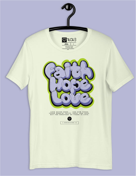 Faith Hope Love | Citron Unisex Tee (Blue and Green Logo)