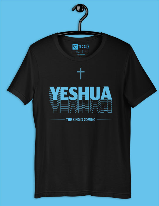 Yeshua | Black Unisex Tee (Blue Logo)