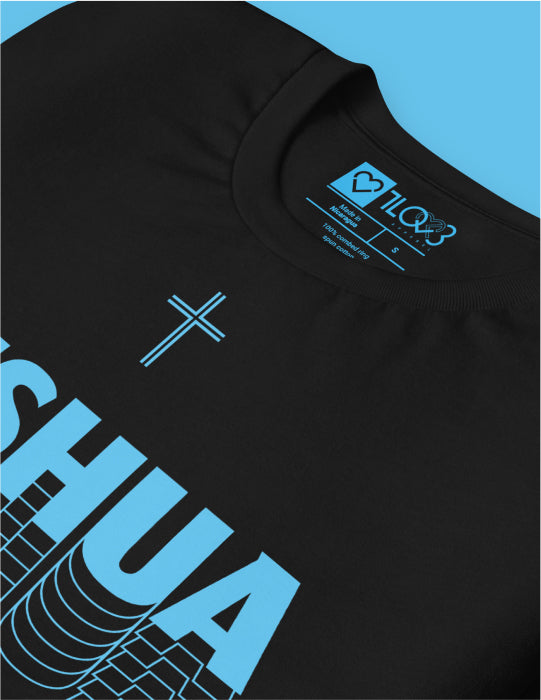 Yeshua | Black Unisex Tee (Blue Logo)