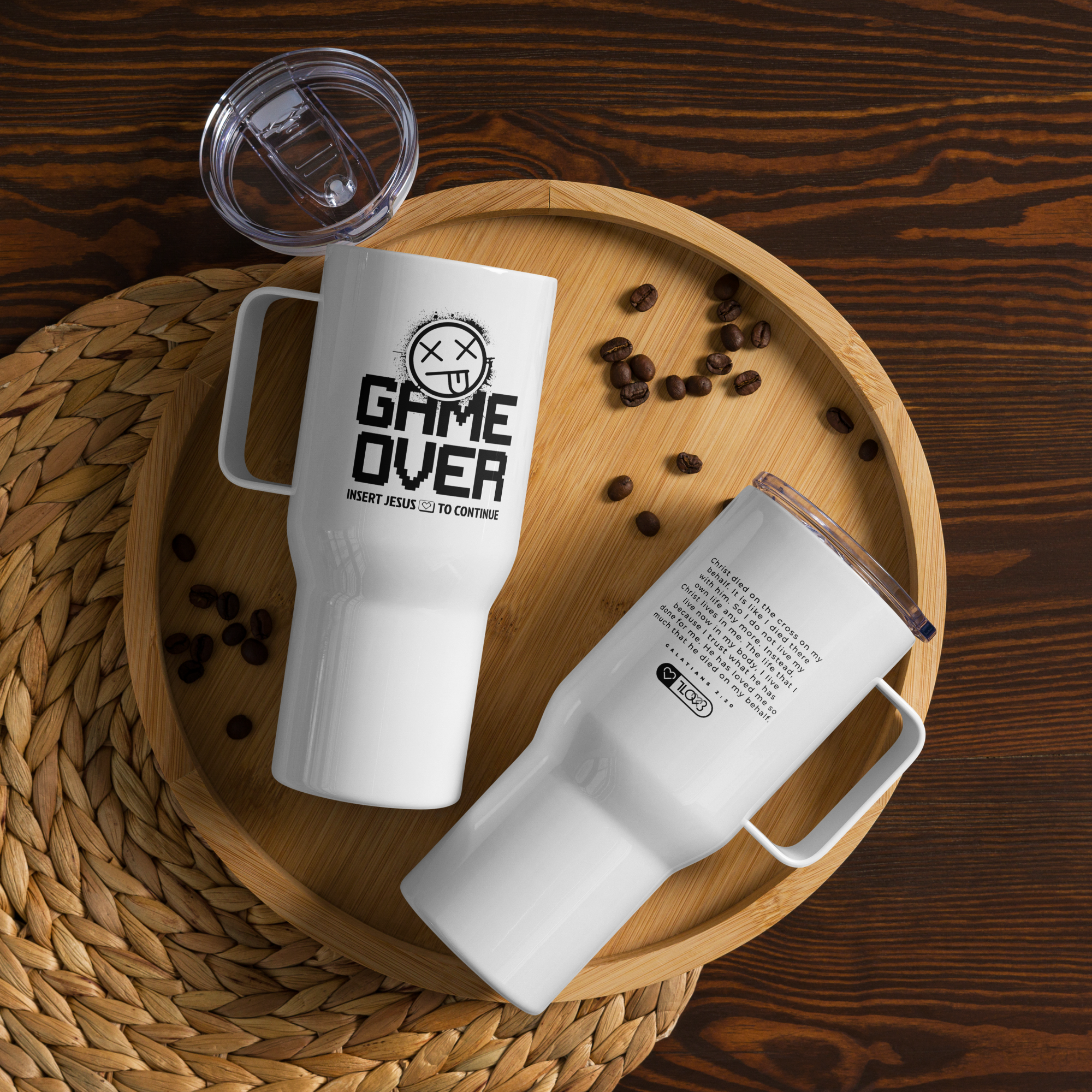 Game Over | Black Logo White Tumbler